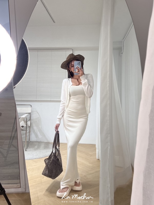 涼感排釦螺紋針織外套